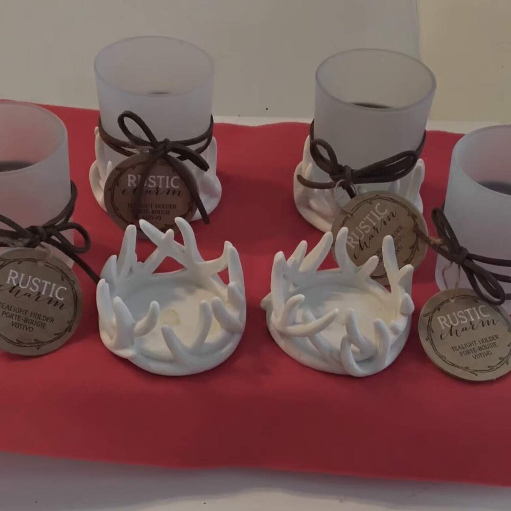 Kate Aspen Rustic Charm Votive Antler Candle Holders - Picture 5 of 6